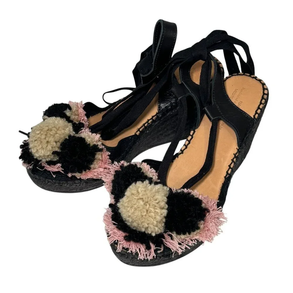 Naguisa Pommed‎ Wedge Sandals Espadrille Wedges Anthropologie NEW size 37